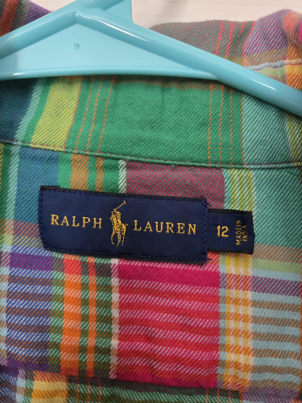 Ralph Lauren Green Pink Multicolor Plaid Button-Down Shirt - Picture 4 of 4